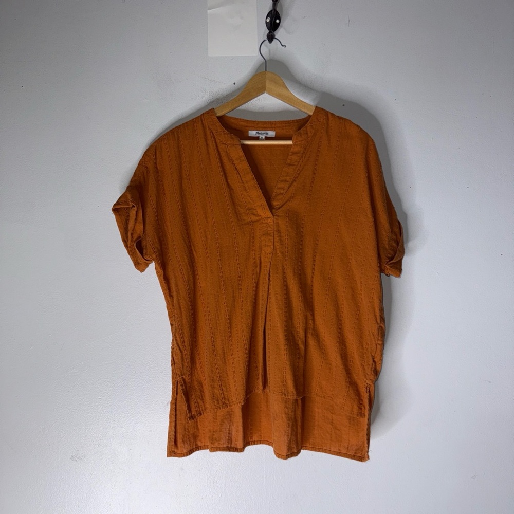 Madewell Lakeline Popover‎ Shirt Slip Stripe In Muted Cider XS